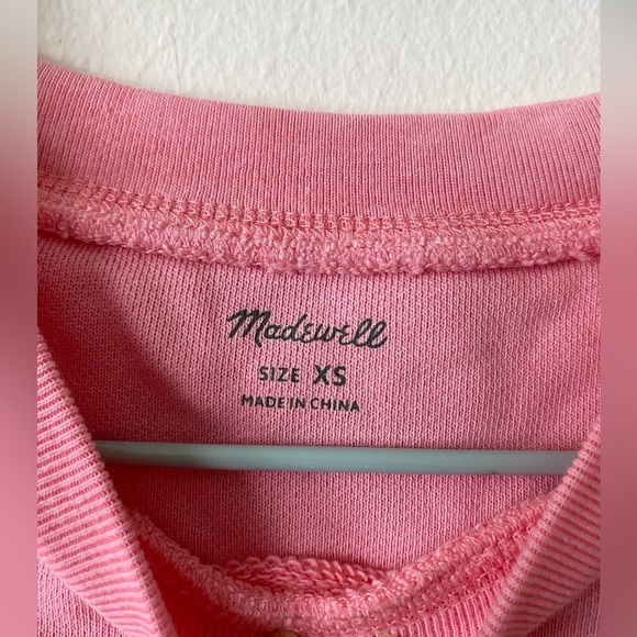 Like New Madewell Garment dyed bubblegum pink cropped sweatshirt size XS - Picture 5 of 10